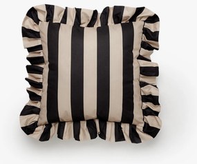 Μαξιλάρι Κήπου Ruffle Μαύρο/Μπεζ H45 x W45cm 100% OEKO-TEX Polyester Garden Glory
