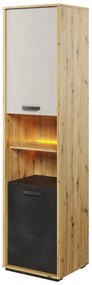 Βιβλιοθήκη  Qubic με φωτισμό LED Natural &amp; Graphite  QB-04
