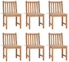 Καρέκλες Κήπου 6 τεμ. από Μασίφ Ξύλο Teak με Μαξιλάρια - Μπεζ