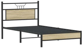 vidaXL Πλαίσιο Κρεβατιού Χωρ. Στρώμα Sonoma Δρυς 100x190 εκ Επ. Ξύλο