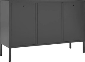 vidaXL Μπουφές Ανθρακί 105 x 35 x 70 εκ. από Ατσάλι και Ψημένο Γυαλί