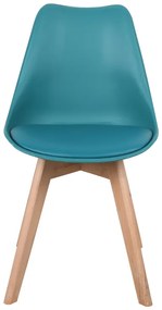 Καρέκλα Gaston pakoworld PP-PU μπλε απόχρωση- φυσικό πόδι 58x47x85εκ (1 τεμάχια)