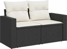 vidaXL Σετ Καναπέ 7 τμχ. Μαύρο και Κρεμ Λευκό 55 x 55 x 69 εκ.