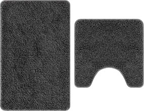 vidaXL Σετ Μάτ Μπάνιου Αντιολισθητικό 2 pcs Σκούρο Γκρι PP