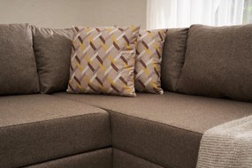 Corner Sofa-Bed Aly Arzilla Left - Brown Brown