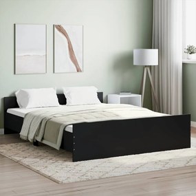 Πλαίσιο Κρεβατιού με Κεφαλάρι &amp; Ποδαρικό Μαύρο 150 x 200 εκ.
