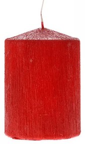 Iliadis Διακοσμητικό Κερί Παραφίνης Κύλινδρος Έλξη Κόκκινο 7x10cm 16003