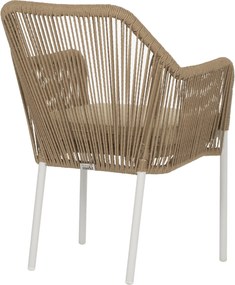 ΠΟΛΥΘΡΟΝΑ ΑΛΟΥΜΙΝΙΟΥ LOKKI HM5855.01 ΛΕΥΚΟ ΜΕ ΣΧΟΙΝΙ WICKER PE ΜΠΕΖ 56x66x82Υ εκ.
