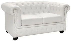ΚΑΝΑΠΕΣ 2ΘΕΣΙΟΣ T.CHESTERFIELD HM3010.02 ΤΕΧΝΟΔΕΡΜΑ ΛΕΥΚΟ ΜΑΤ 155x90x73 εκ.