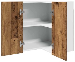 Κρεμαστό Γωνιακό Ντουλάπι "Lyon" από Παλιό Ξύλο 57x57x60 εκ. από Τεχνητό Ξύλο