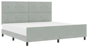 vidaXL Σκελετός Κρεβατιού Ανοιχτό γκρι 200 x 200 cm Βελούδο