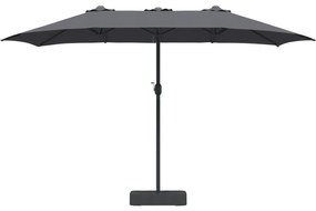 vidaXL Ομπρέλα Κήπου Ανθρακί 385 x 209 x 244 εκατοστά ύφασμα