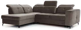Γωνιακός καναπές Κρεβάτι BELAVIO L, με αποθηκευτικό χώρο, εκρού σκούρο 272x107x207cm-Αριστερή γωνία-BOG2034