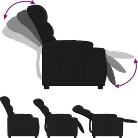 vidaXL Πολυθρόνα Ανακλινόμενη Μαύρη Υφασμάτινη