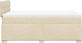 vidaXL Κρεβάτι Boxspring με Στρώμα Κρεμ 120x190 εκ. Υφασμάτινο
