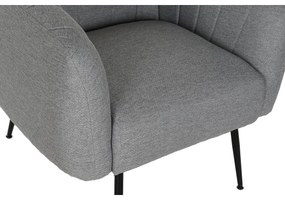 Πολυθρόνα DKD Home Decor Μαύρο Γκρι Αφρός Ξύλο Μέταλλο 81 x 75 x 73 cm
