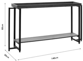 Κονσόλα Nolan καρυδί-μαύρο 140x30x85εκ 140x30x85 εκ.