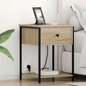 vidaXL Κομοδίνο 2 τεμ. Δρύς Sonoma 42 x 41 x 56 εκ. Επεξεργασμένο Ξύλο