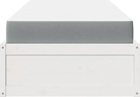 vidaXL Κρεβάτι με Στρώμα Λευκό 90x190 εκ Μασίφ Ξύλο Πεύκου