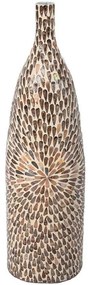 Βάζο Με Κοχύλια Tear Drop 944-124-010 22x81cm Multi-Beige Bamboo