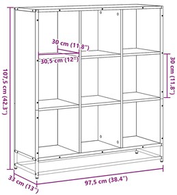 ΒΙΒΛΙΟΘΗΚΗ ΜΑΥΡΗ 97,5X33X107,5 ΕΚ. ΕΠΕΞΕΡΓΑΣΜΕΝΟ ΞΥΛΟ &amp; ΜΕΤΑΛΛΟ 3300860