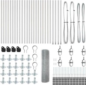 vidaXL Στύλος Περιφράξεων Ασημί 50 x 0,5 μ (25 x 25 χλστ. πλέγμα)