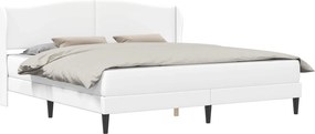 vidaXL Σκελετός Κρεβατιού με κεφαλάρι Λευκό 180 x 200 cm Τεχνητό Δέρμα