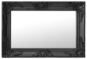 Καθρέφτης Τοίχου με Μπαρόκ Στιλ Μαύρος 60 x 40 εκ.