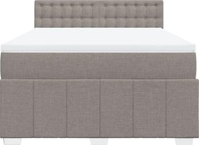 vidaXL Κρεβάτι Boxspring με Στρώμα Taupe 160x200 εκ. Υφασμάτινο