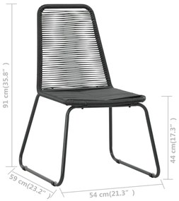 vidaXL Καρέκλες Κήπου 2 τεμ. Μαύρες από Συνθετικό Ρατάν
