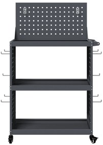 vidaXL Καρότσι εργαλείων με ράφι Ανθρακί 65 x 35 x 111 εκ Κρύα χάλυβας
