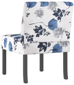 vidaXL Πολυθρόνα με Μπλε Λουλούδια Υφασμάτινη