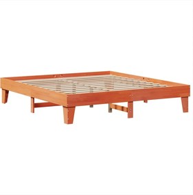 vidaXL Σκελετός Κρεβ. Χωρίς Στρώμα Καφέ Κεριού 200x200 εκ Μασίφ Πεύκο