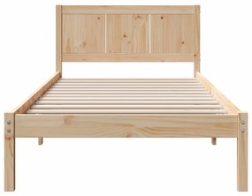 vidaXL Σκελετός Κρεβατιού Καφέ 90 x 190 cm Μασίφ ξύλο πεύκου