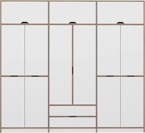 Εξαφυλλη Ντουλαπα Λευκο/Χρυσο ELINA 52x277x253