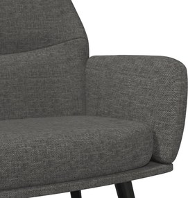 vidaXL Πολυθρόνα Relax Σκούρο Γκρι Υφασμάτινη με Σκαμπό