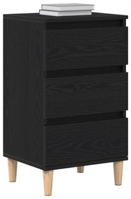 vidaXL Κομοδίνο Μαύρο Δρυς 40x35x70 εκ. Επεξεργασμένο Ξύλο