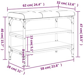 Παπουτσοθήκη Καπνιστή Δρυς 62x32x47 εκ. από Επεξεργασμένο Ξύλο - Καφέ