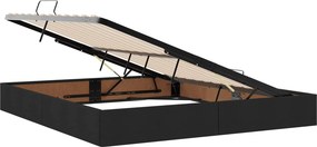 vidaXL Κρεβάτι Οθωμανικού Τύπου Μαύρο 160 x 200 cm ύφασμα
