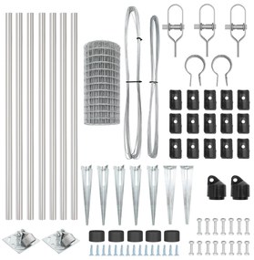 vidaXL Euro Fence με 7 αγκύλες 1x10 μ Γαλβανισμένο Ατσάλι