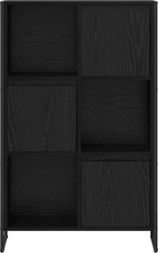 vidaXL Βιβλιοθήκη Μαύρη Οξυά 68 x 30 x 108.5 εκ. Επεξεργασμένο ξύλο