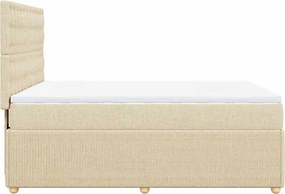vidaXL Κρεβάτι Boxspring με Στρώμα Κρεμ 140x190 εκ. Υφασμάτινο