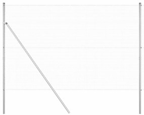 vidaXL Φράχτης με Στήλες. Ασημί 1.6 x 25 m Ατσάλι