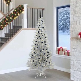 vidaXL Χριστουγεννιάτικο Δέντρο με 300 LED με βάση Ασημί 240 cm PET