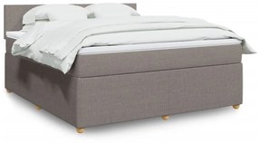 vidaXL Κρεβάτι Boxspring με Στρώμα Taupe 180x200 εκ. Υφασμάτινο