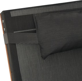 vidaXL Ξαπλώστρα Γκρι από Textilene και Μασίφ Ξύλο Λεύκας με Μαξιλάρι