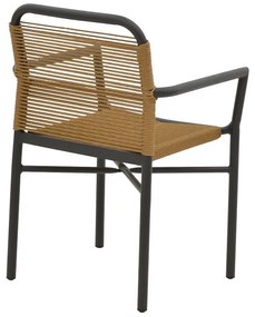 Καρέκλα - Πολυθρόνα αλουμινίου Clutch στοιβαζόμενη ανθρακί σκελετός-φυσικό rattan 55x56x80 εκ. 55x56x80 εκ.