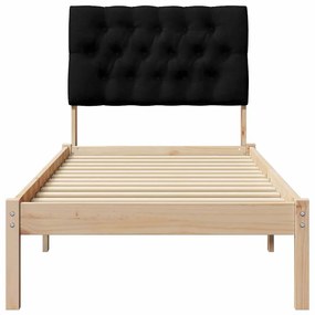 vidaXL Σκελετός Κρεβατιού με Επενδεδυμένο Κεφαλάρι Καφέ 75 x 190 cm