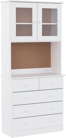 vidaXL Ντουλάπι ALTA Λευκό 77 x 35 x 165 εκ. από Μασίφ Ξύλο Πεύκου