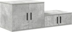 vidaXL Ντουλάπι αποθήκευσης 2 pcs Σκυρόδεμα Γκρι 127 x 41 x 40 εκ